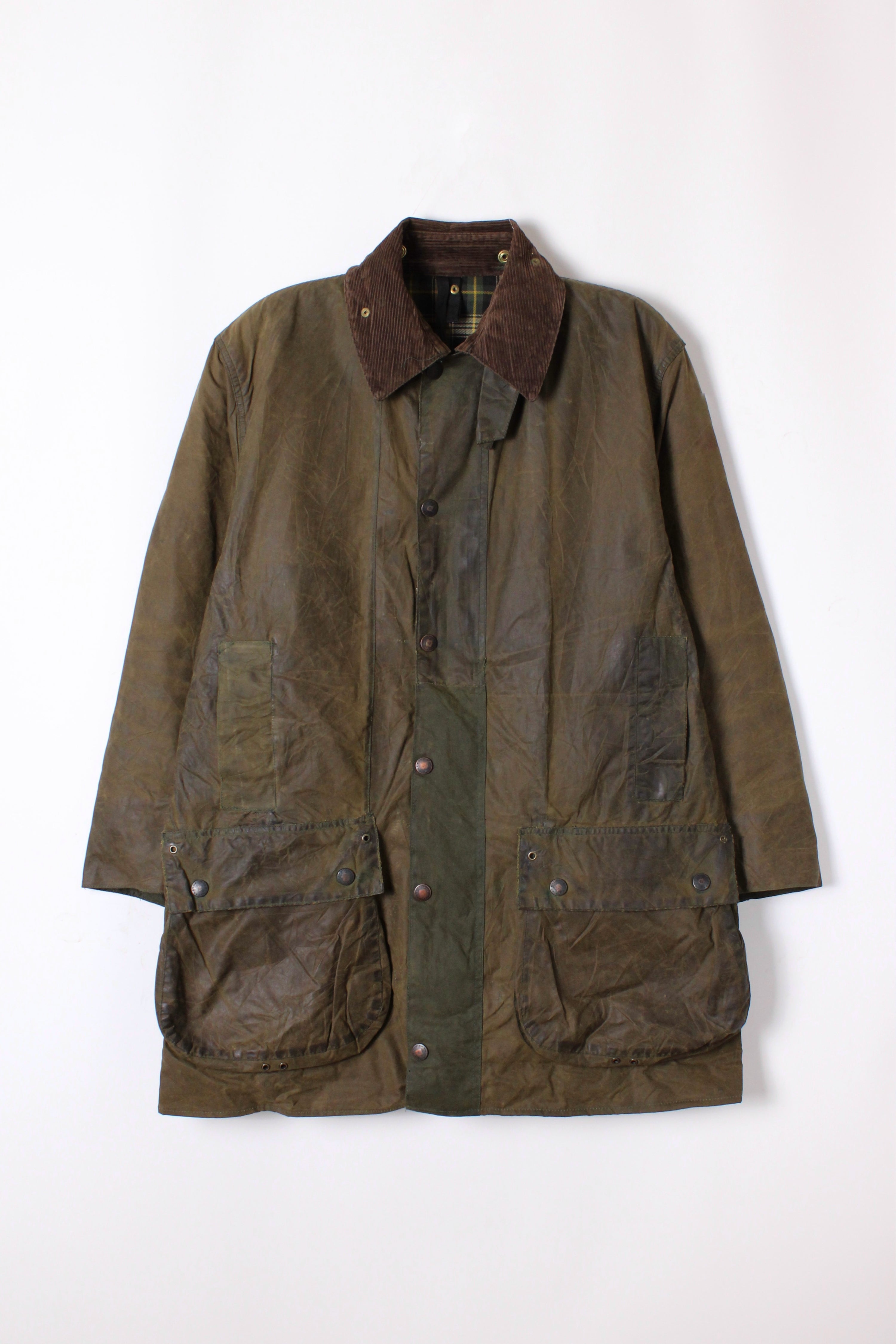BARBOUR BORDER WAXED JACKET GREEN - M/L