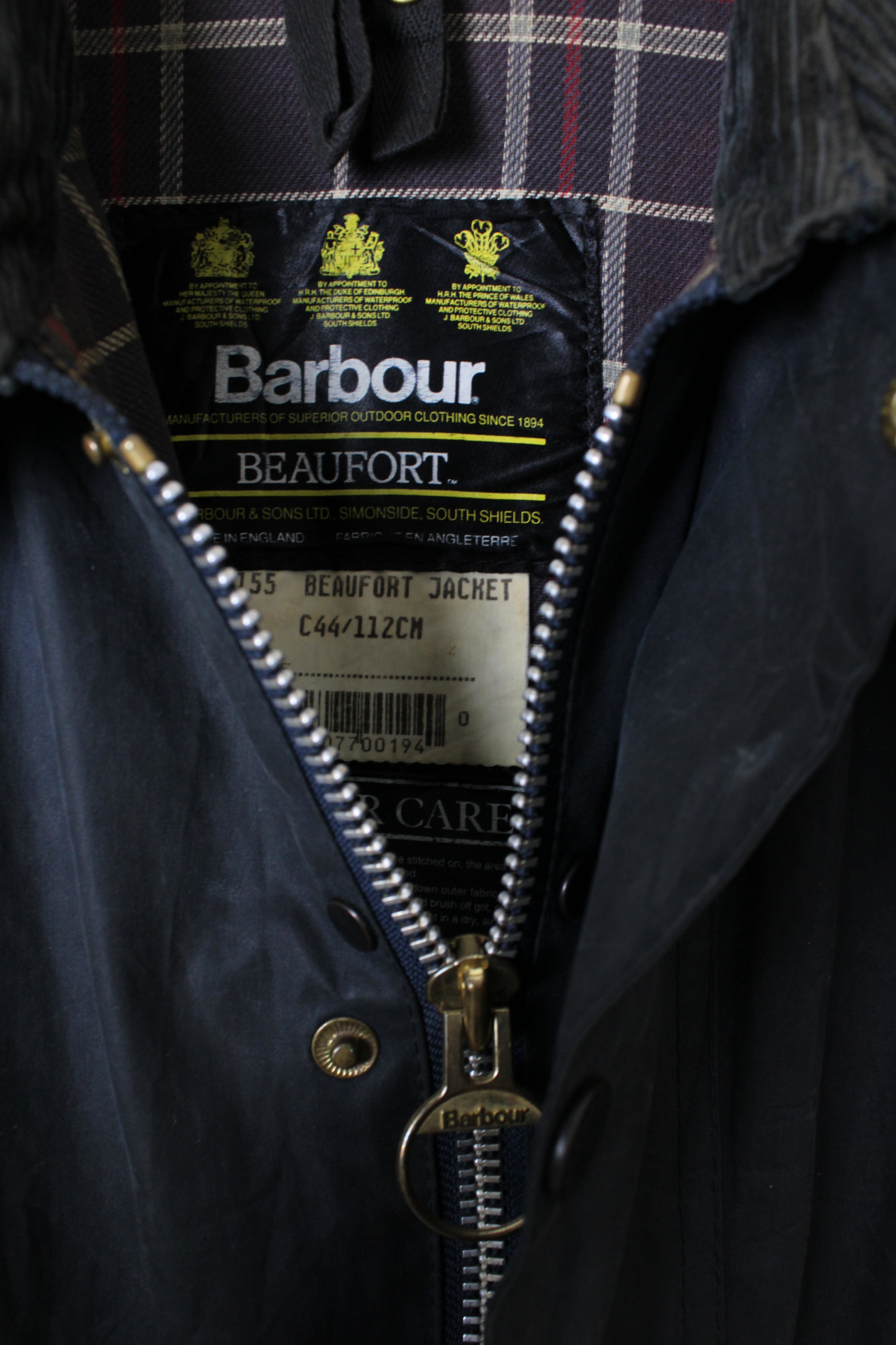 BARBOUR BEAUFORT WAXED JACKET BLUE - M/L