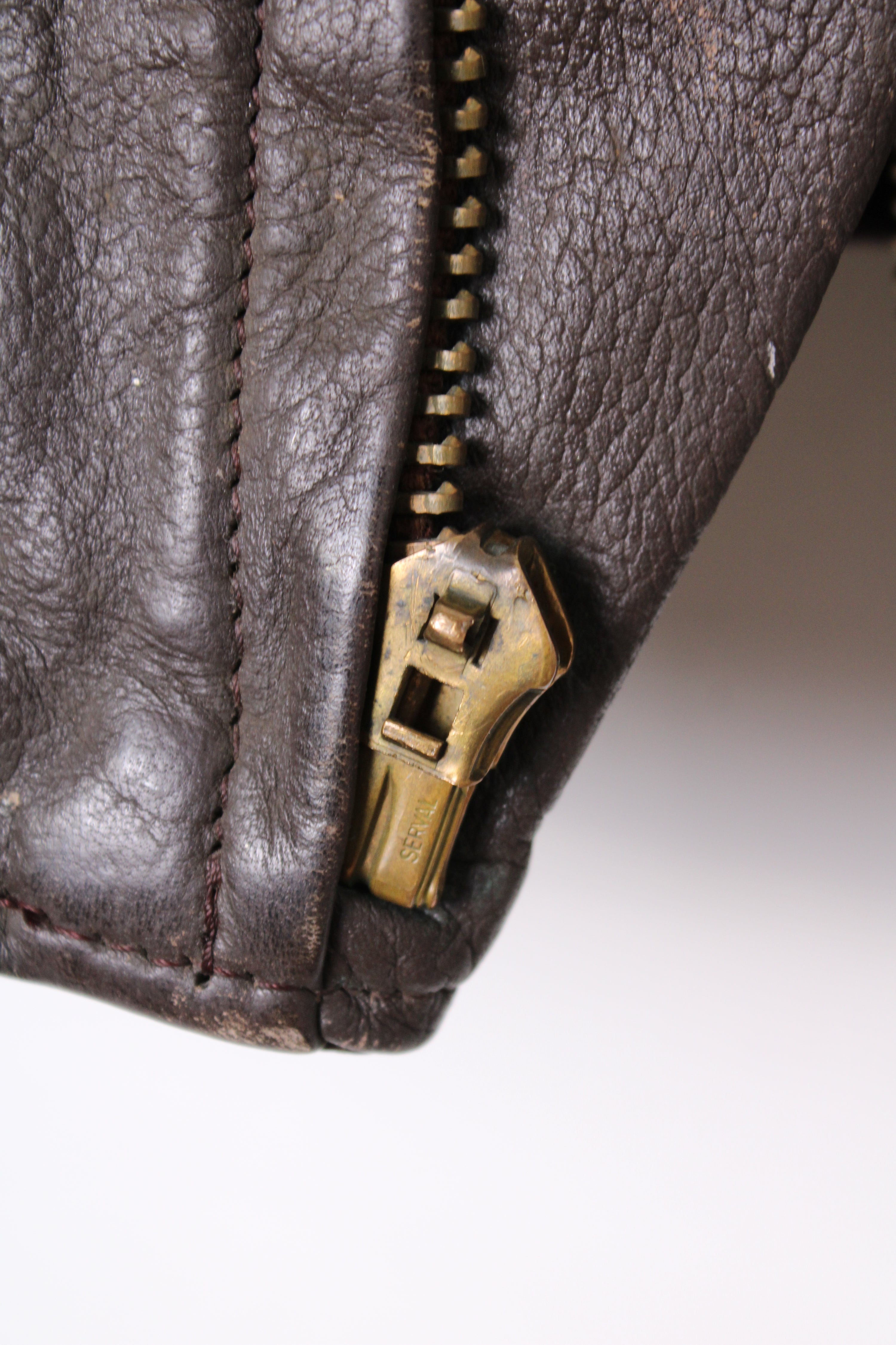 VINTAGE US NAVY G1 LEATHER JACKET BROWN - S/M