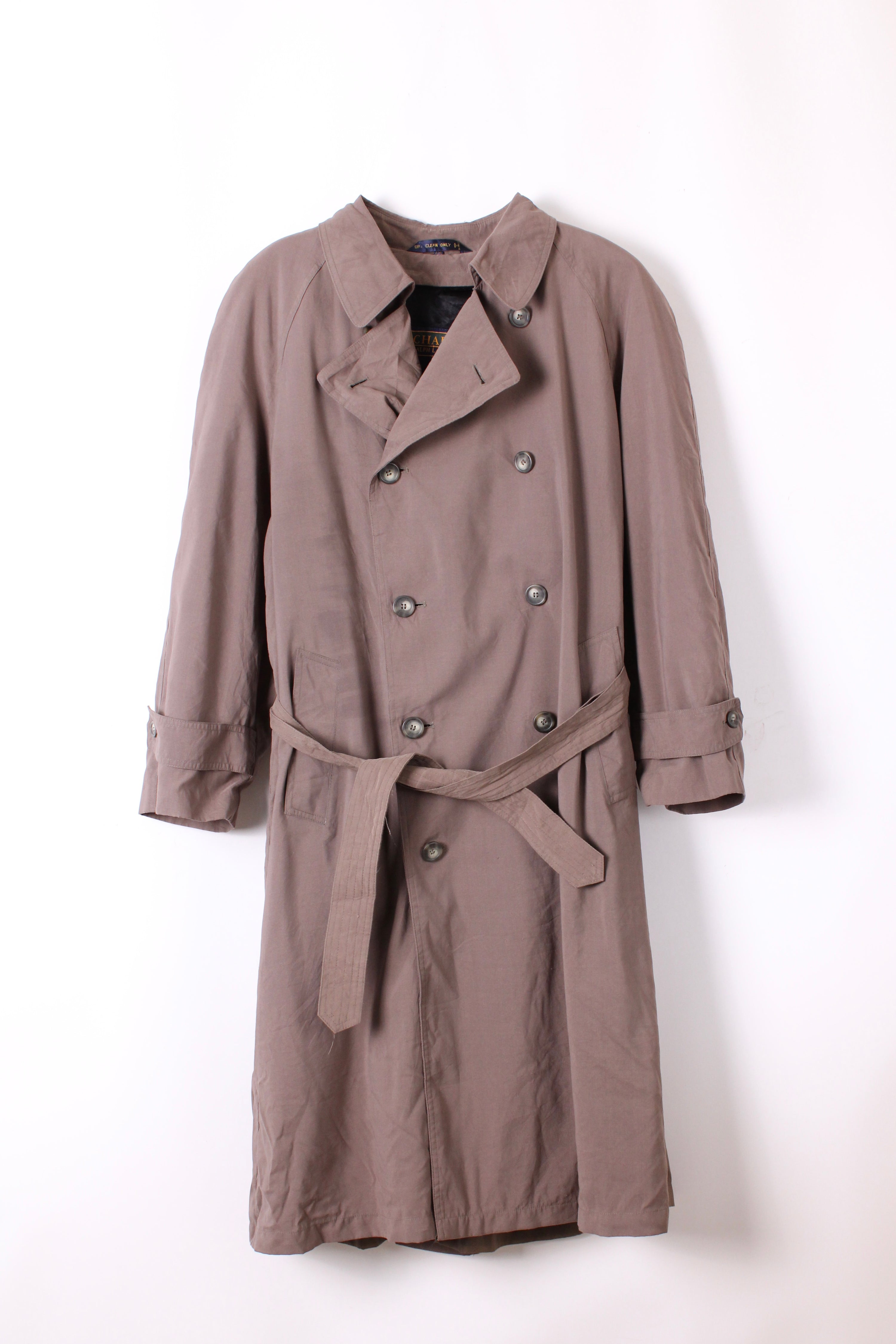 VINTAGE RALPH LAUREN TRENCH COAT DARK BEIGE - M/L