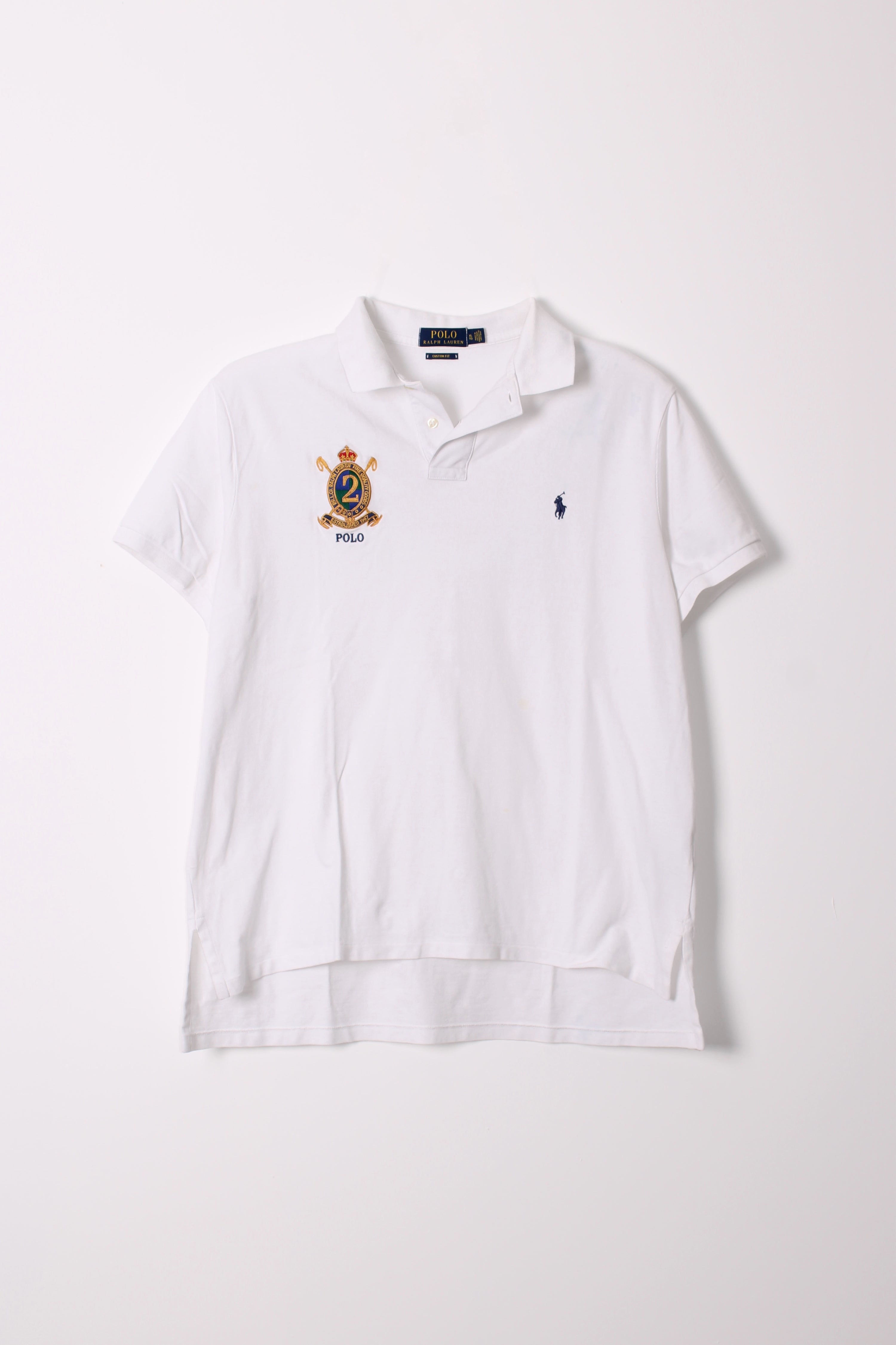 RALPH LAUREN POLO SHIRT WHITE BIG EMBROIDERY - XL