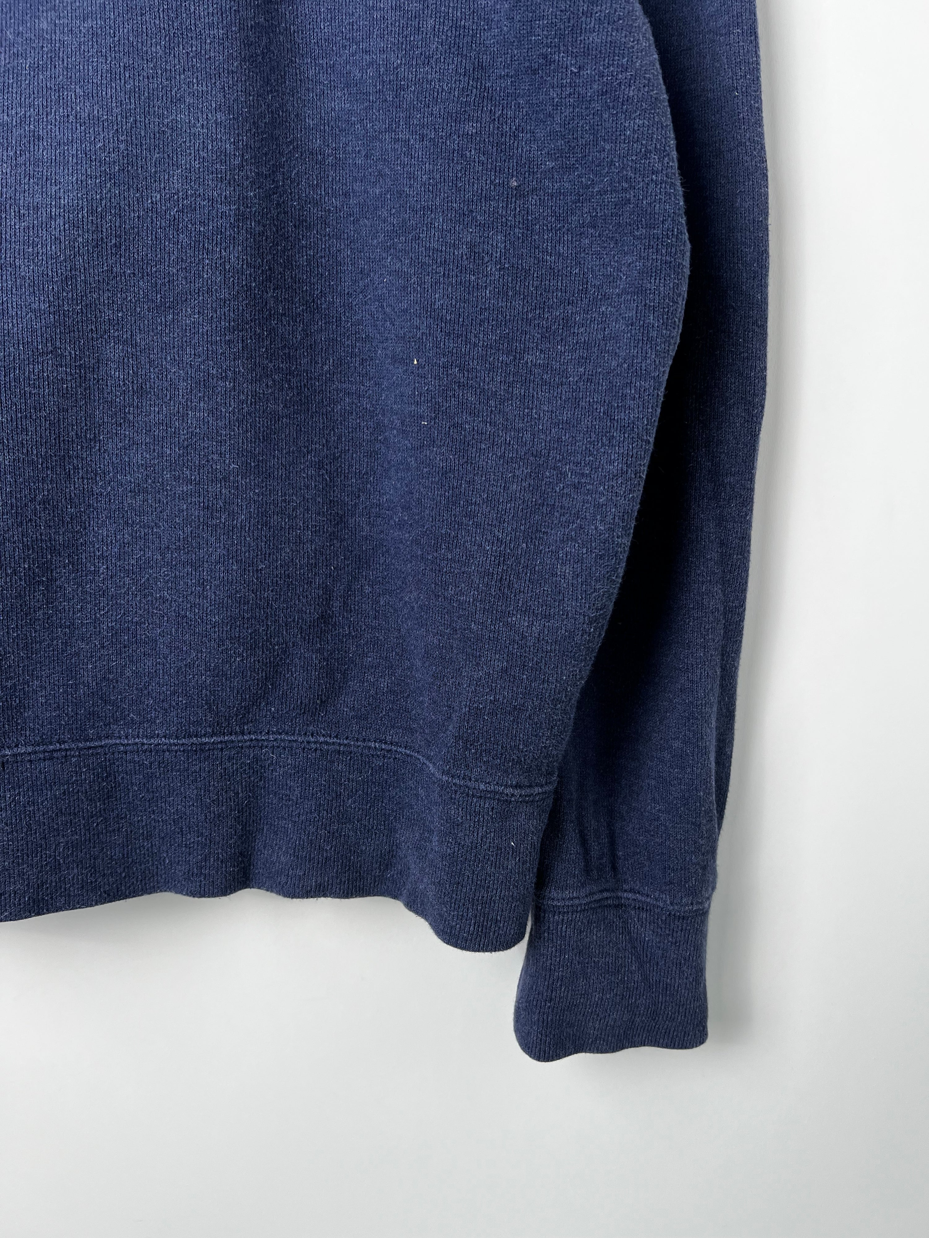 RALPH LAUREN COTTON SWEATER SHAWL COLLAR BLUE - L