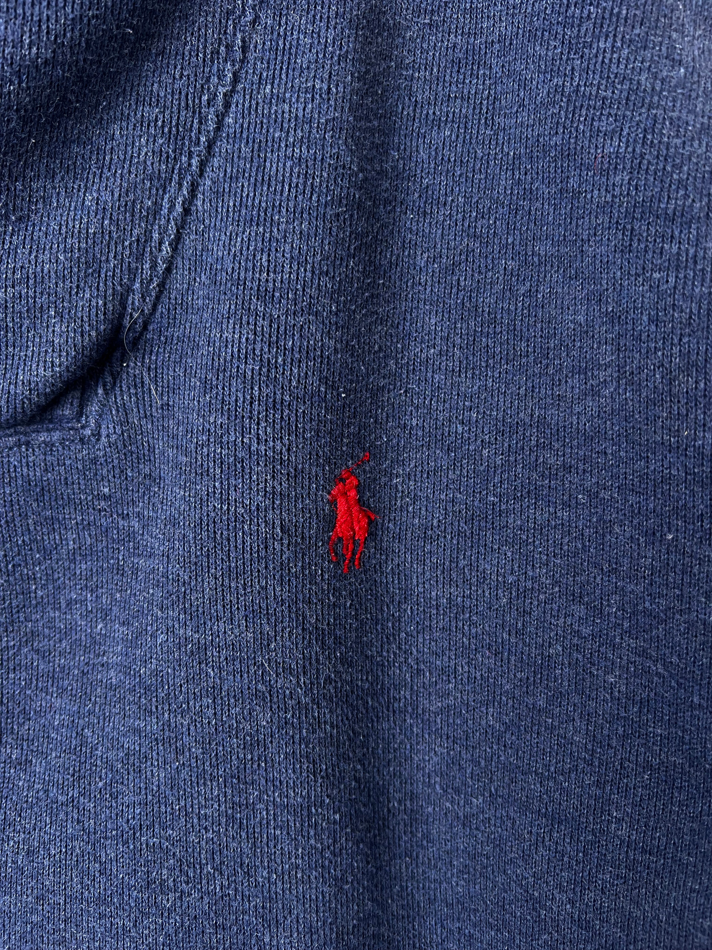 RALPH LAUREN COTTON SWEATER SHAWL COLLAR BLUE - L