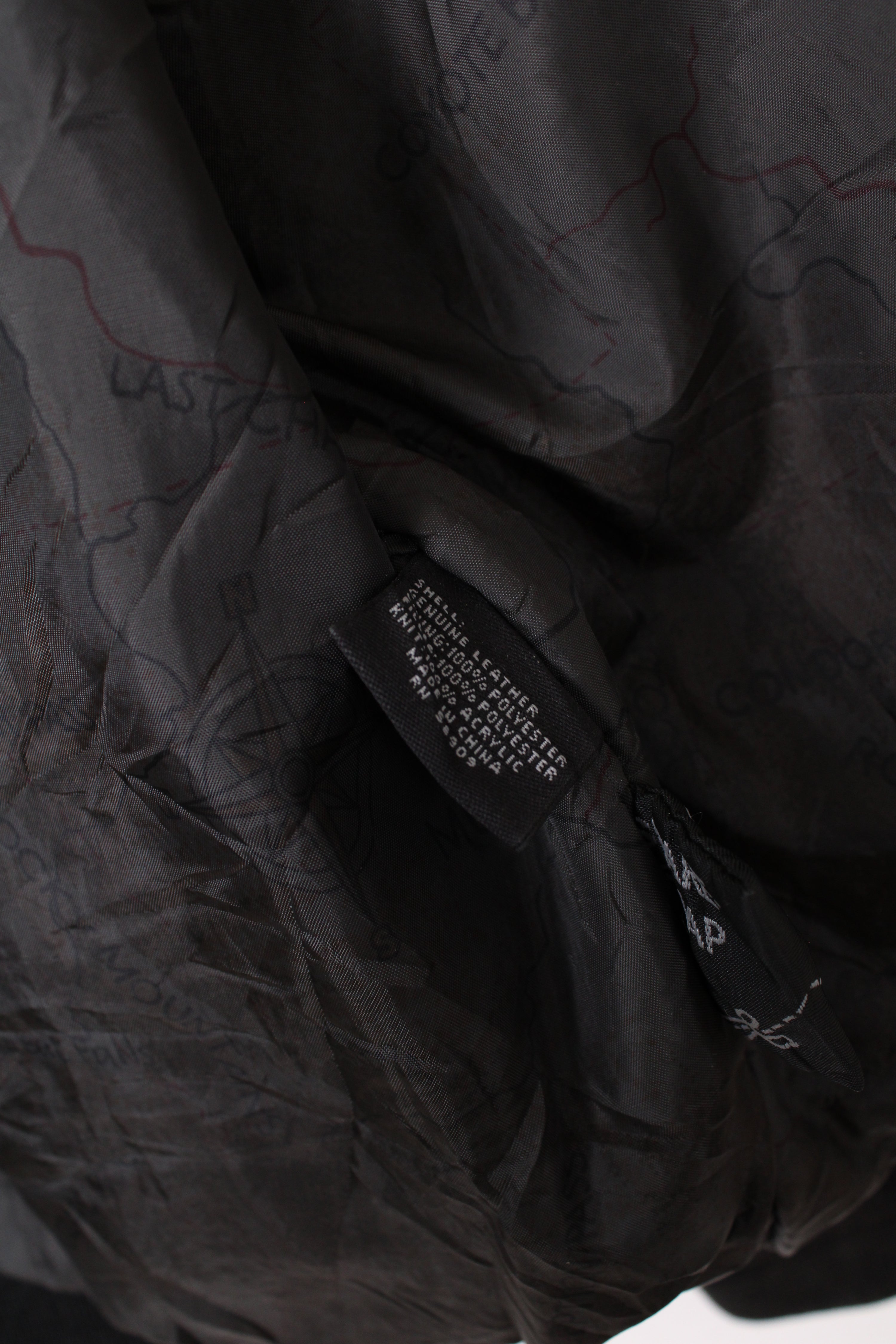 VINTAGE BOMBER LEATHER FLIGHT JACKET BLACK - L