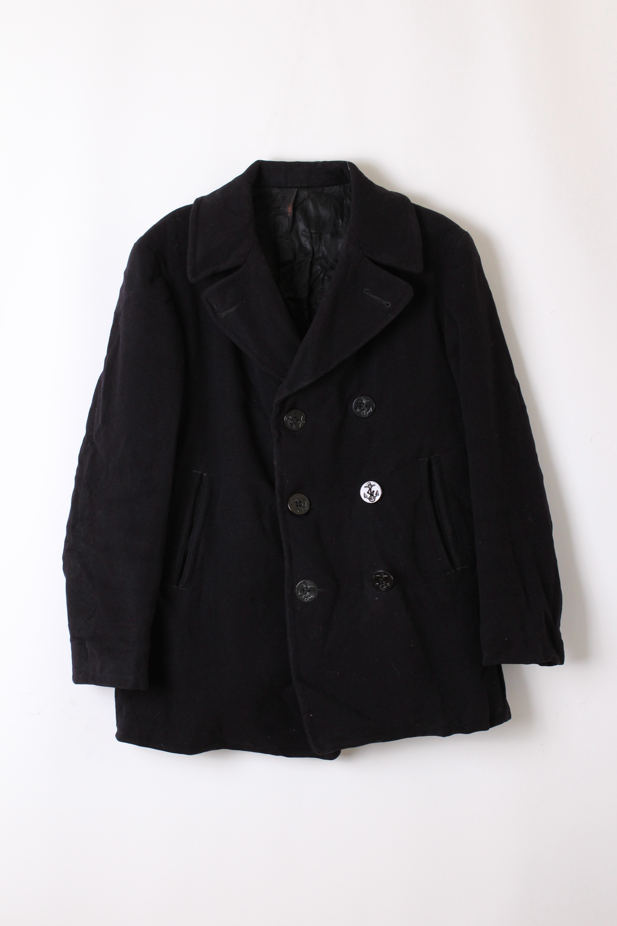 US NAVY VINTAGE PEA COAT NAVY BLUE - S/M