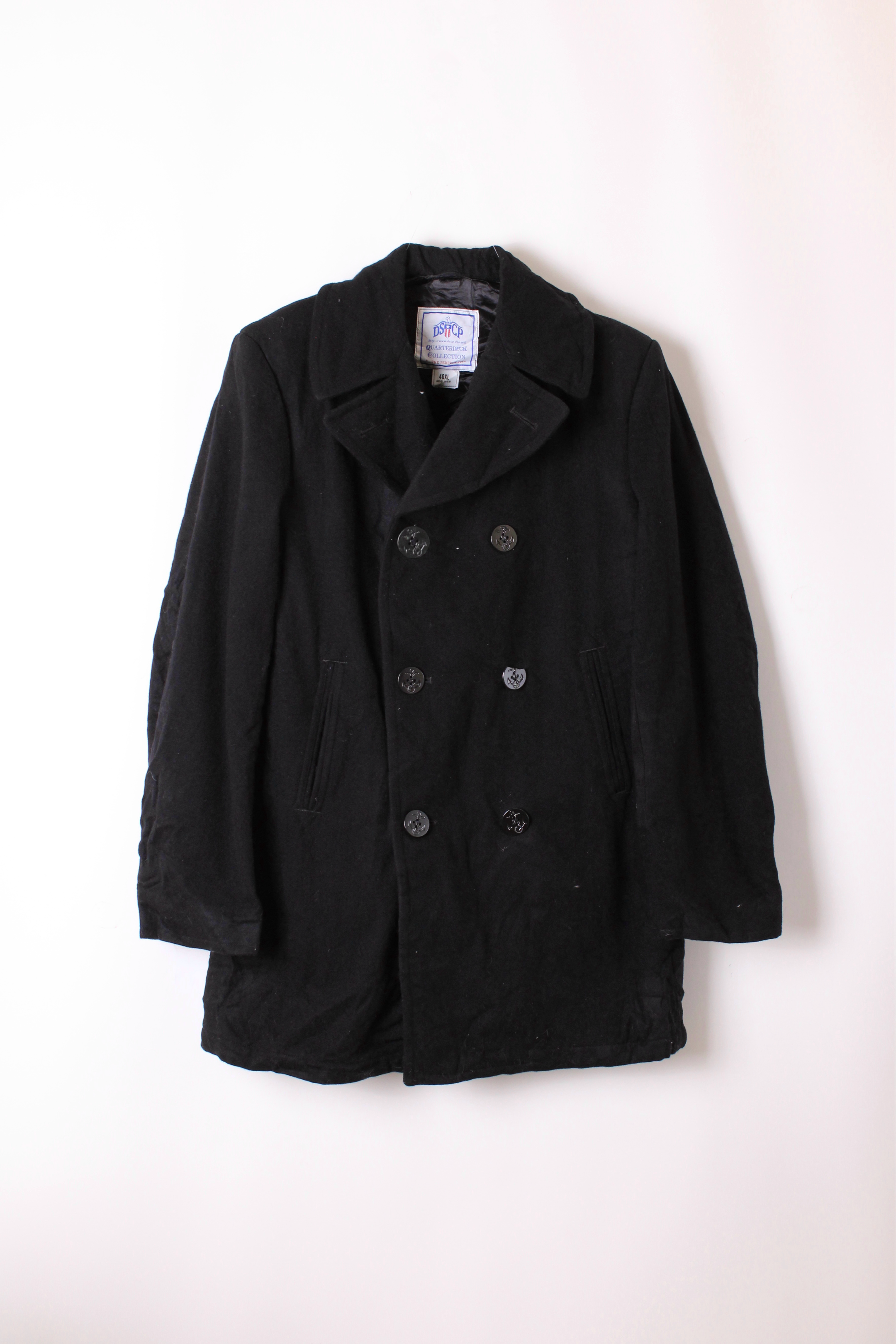 US NAVY VINTAGE PEA COAT NAVY BLUE - 2XL/3XL
