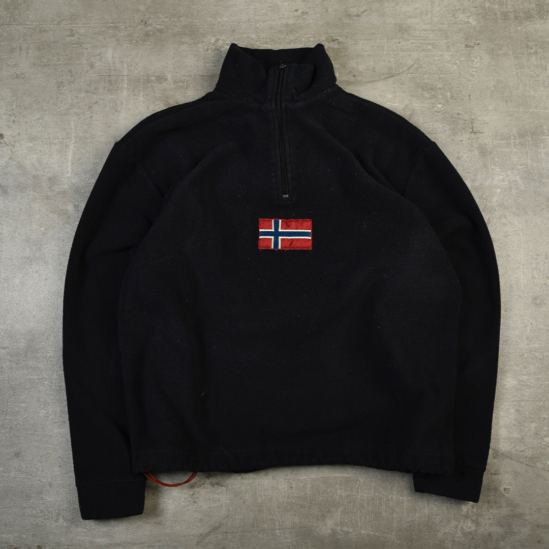 NAPAPIJRI HALF ZIP FLEECE BLACK -  SMALL