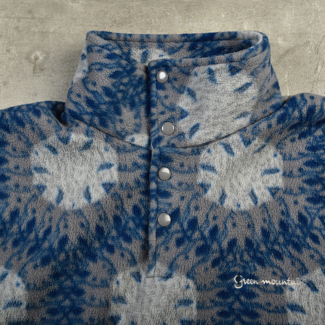 VINTAGE ABSTRACT FLEECE BLUE - XXL