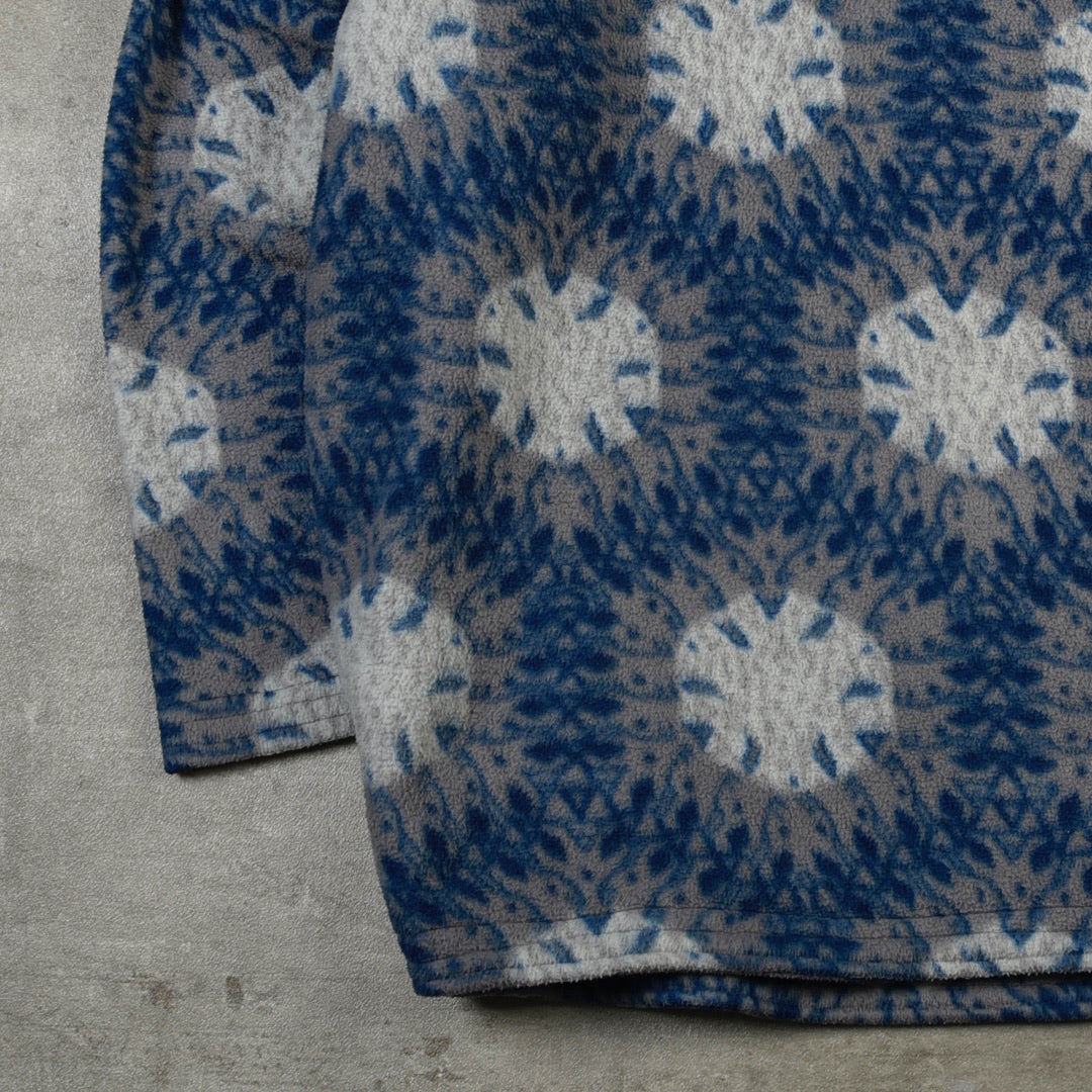 VINTAGE ABSTRACT FLEECE BLUE - XXL