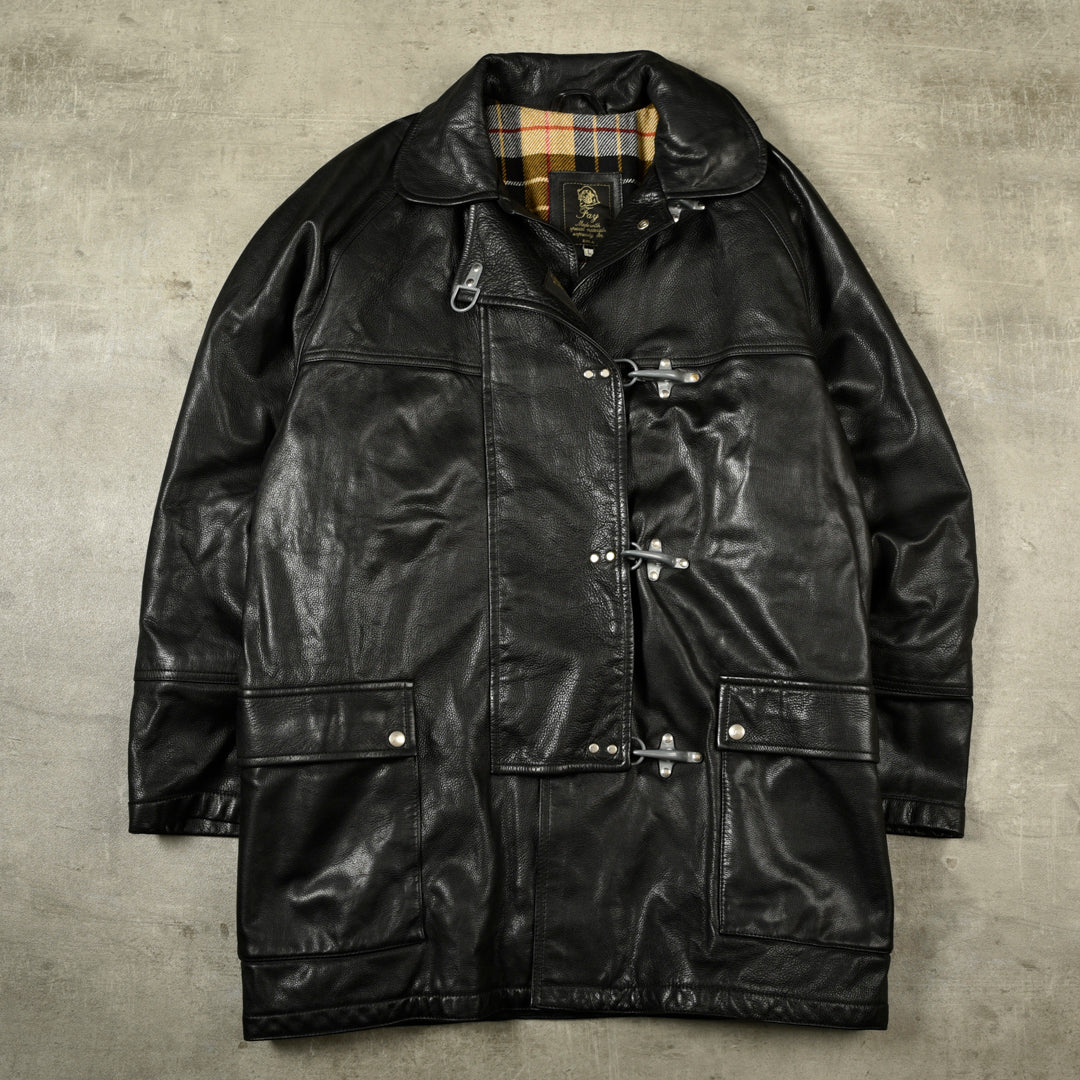 4 GANCI LEATHER COAT BLACK - L