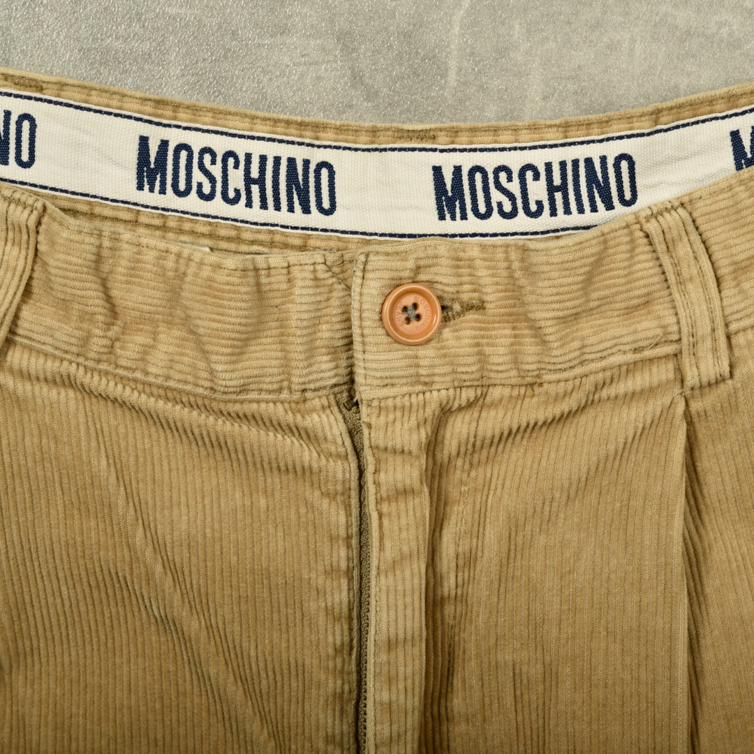 MOSCHINO VELVET CORDUROY TROUSERS BEIGE - 52