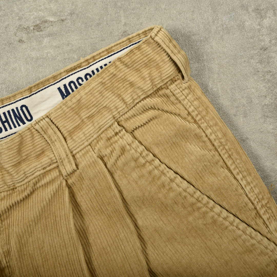 MOSCHINO VELVET CORDUROY TROUSERS BEIGE - 52