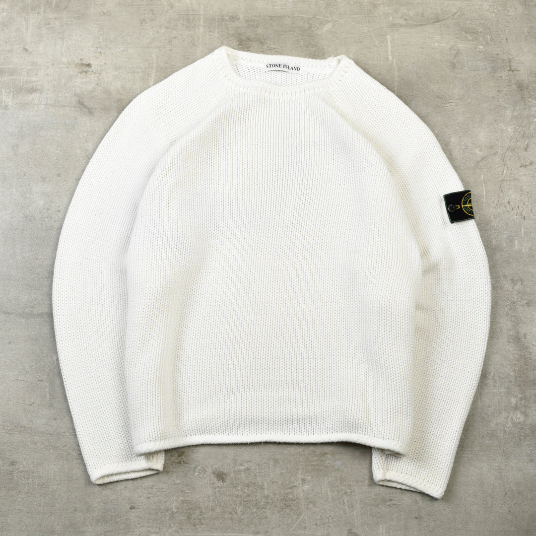 VINTAGE CHENILLE KNIT WHITE - SMALL