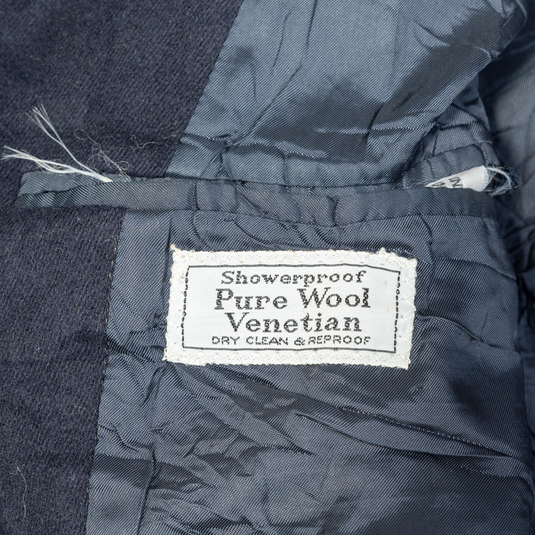 Vintage Wool Coat Navy Blue