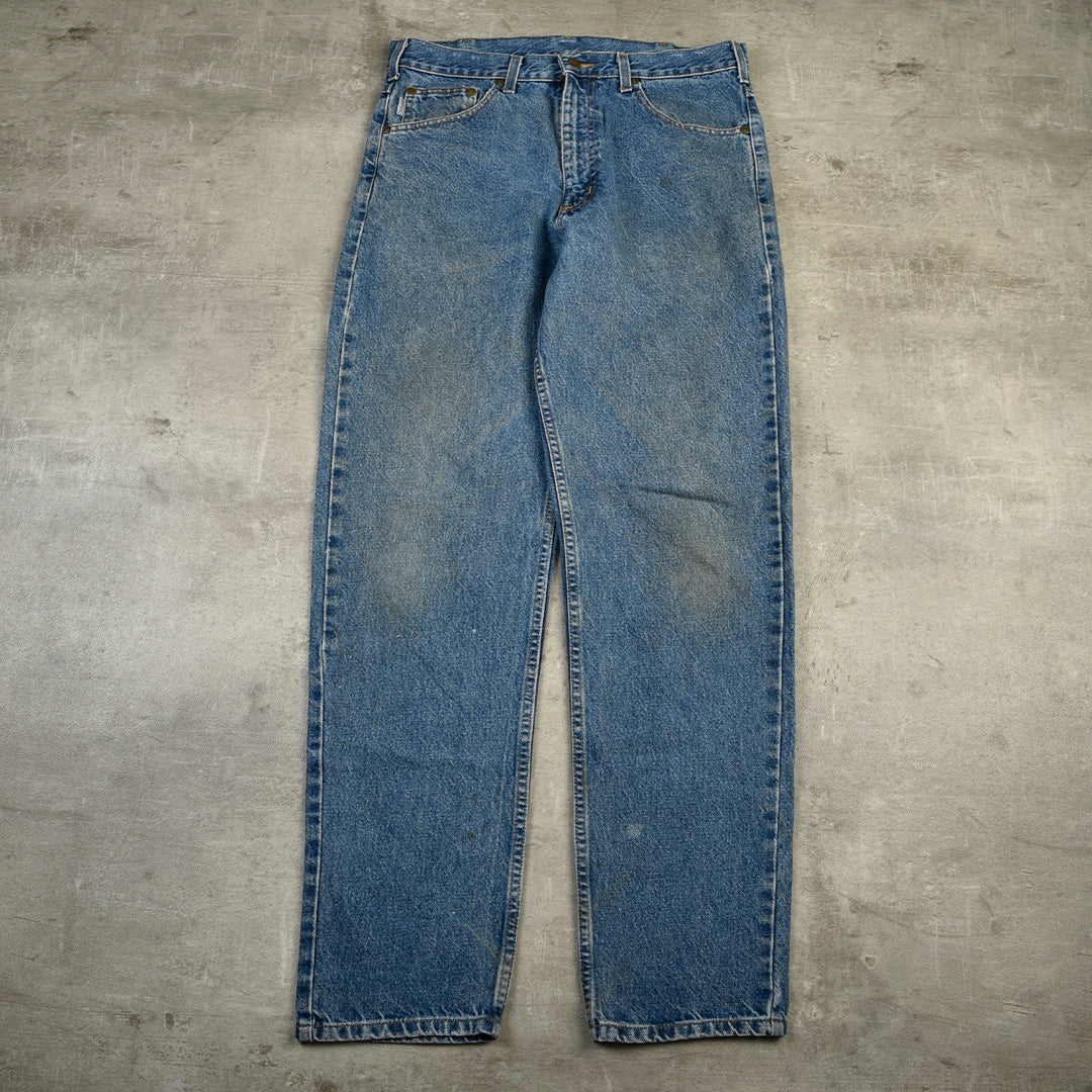 VINTAGE DENIM WORK TROUSERS - 33X32