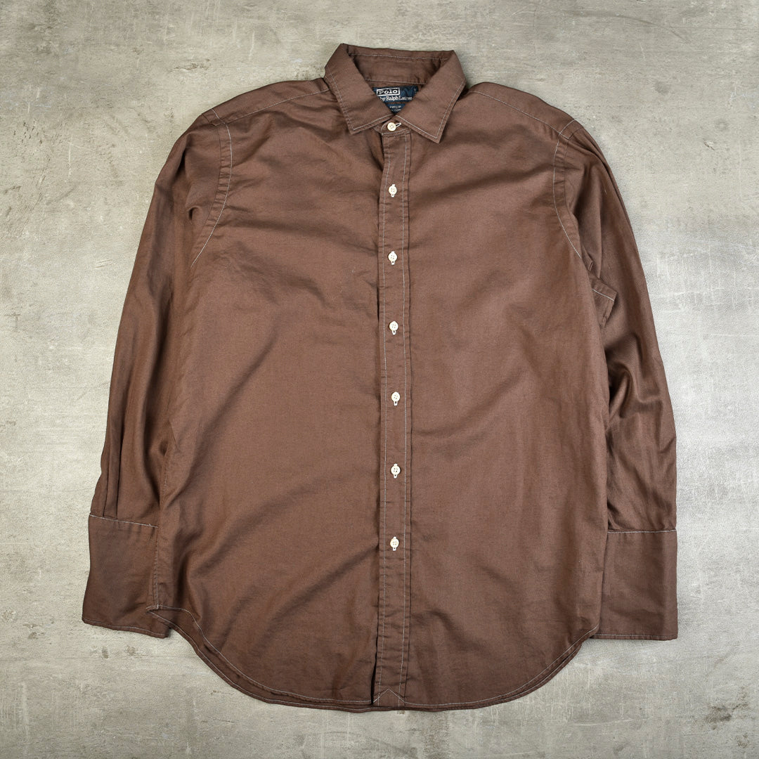 VINTAGE PHILIP SHIRT BROWN - LARGE