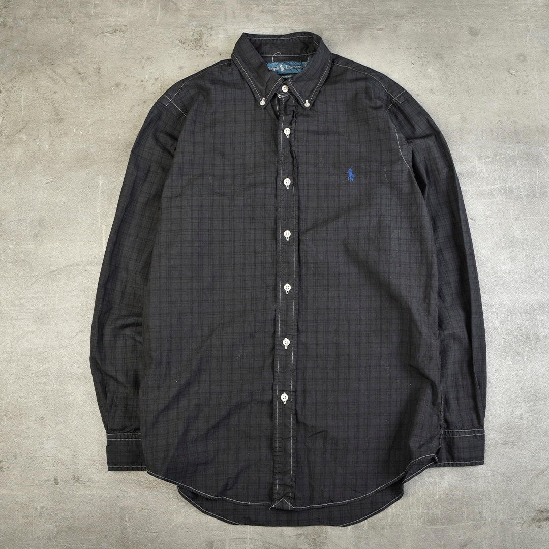 VINTAGE CHECKERED SHIRT BLACK - S/M