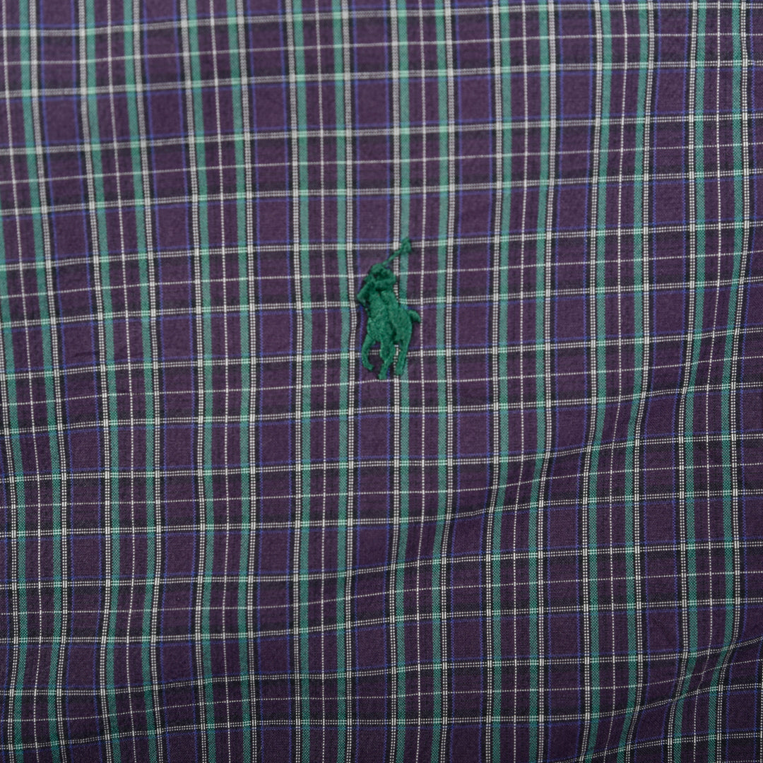 VINTAGE CHECKERED SHIRT PURPLE/GREEN - MEDIUM