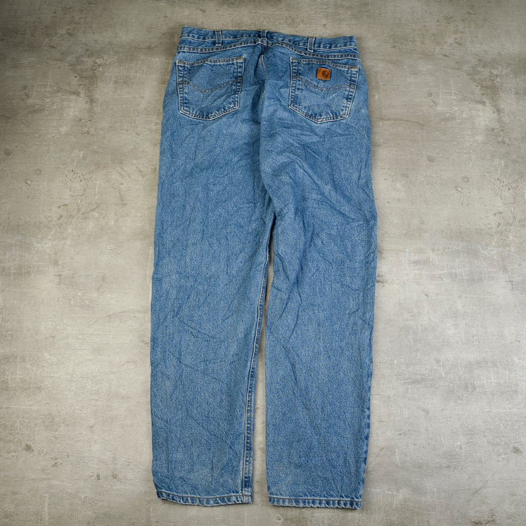 VINTAGE DENIM WORK TROUSERS - 35X32