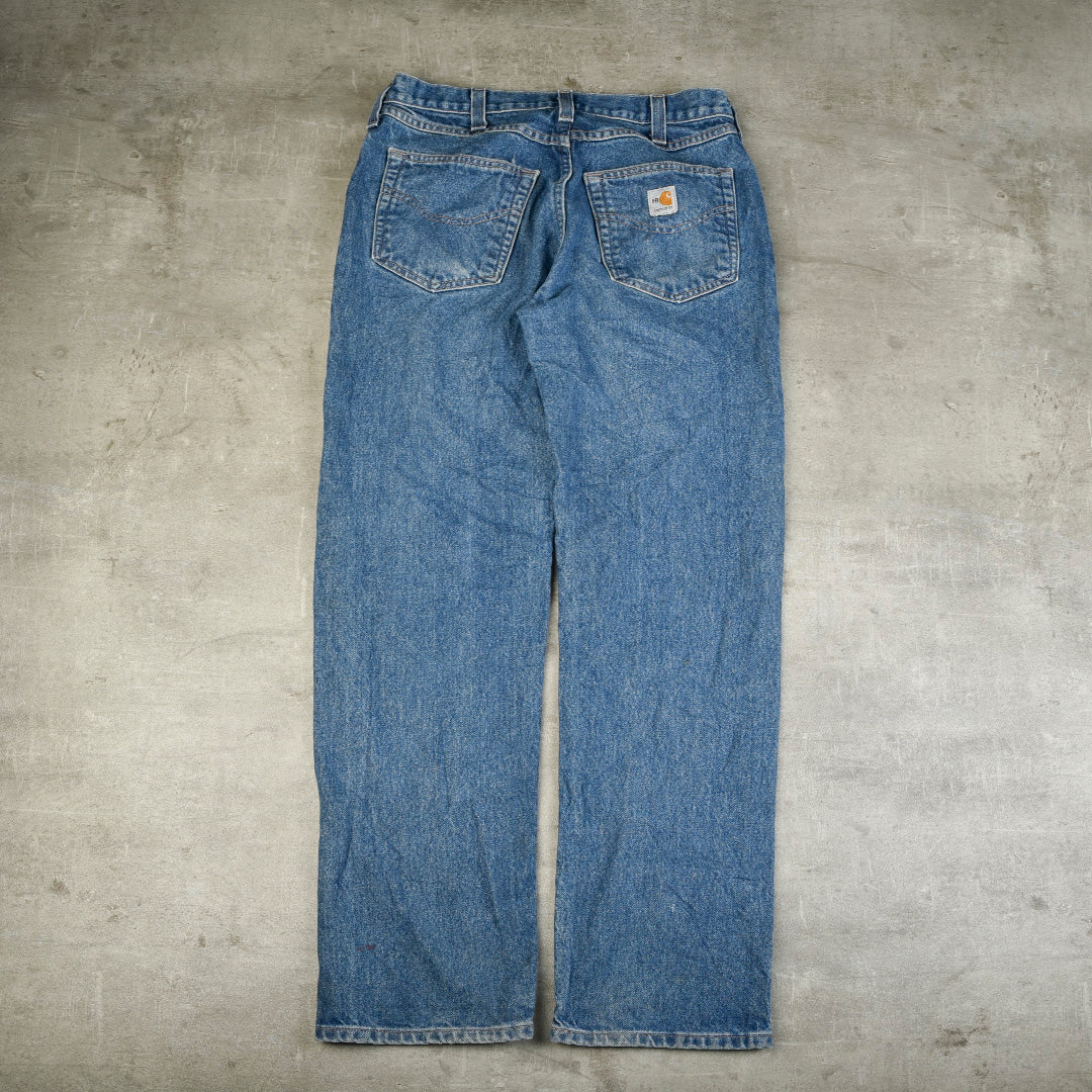 VINTAGE DENIM WORK TROUSERS - MEDIUM