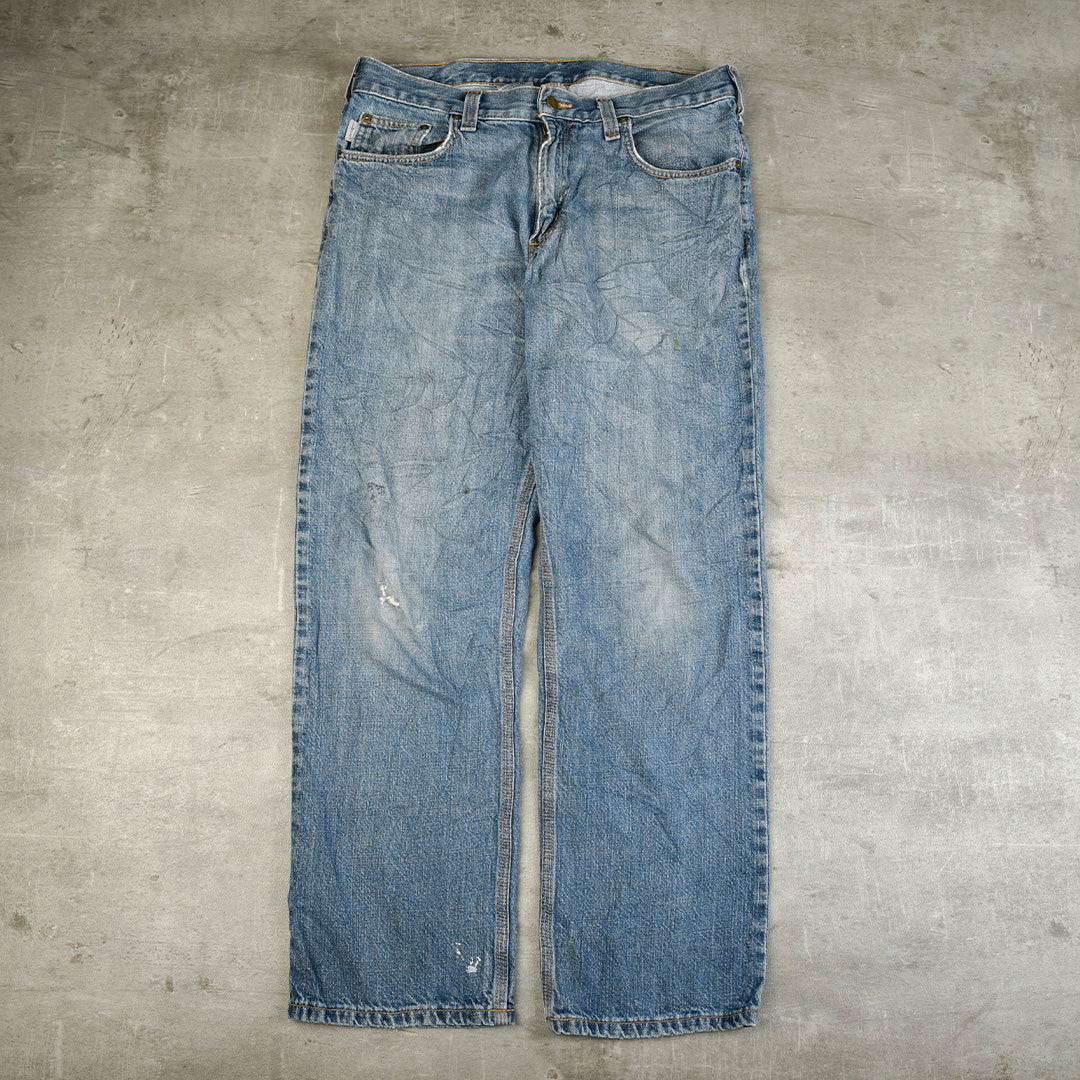 VINTAGE DENIM WORK TROUSERS - 34X32