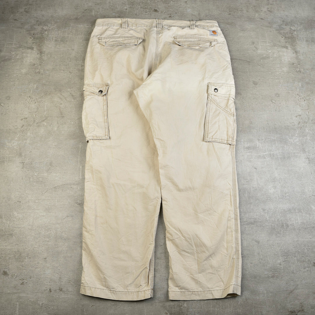 VINTAGE CARGO WORK PANTS BEIGE - 38X30