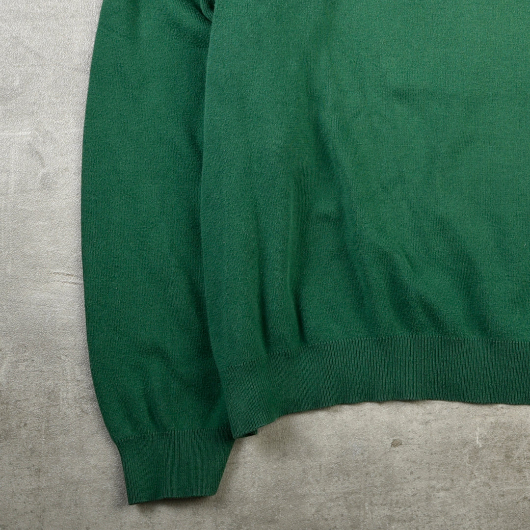 VINTAGE V NECK COTTON KNIT GREEN - L/XL