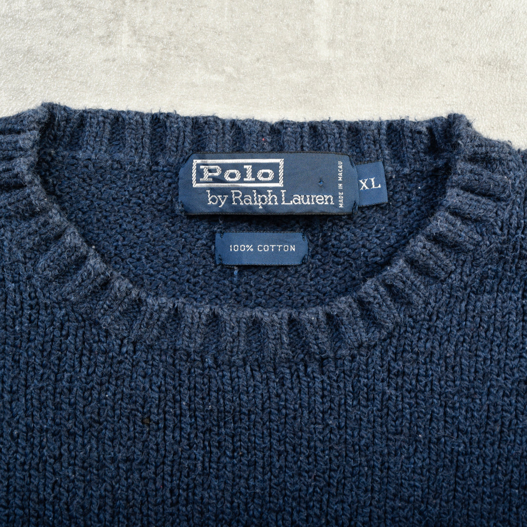 VINTAGE CHENILLE KNIT BLUE - XL