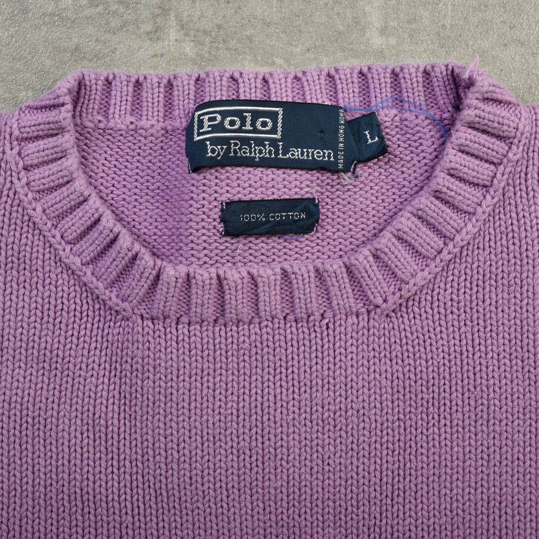 VINTAGE ROUND NECK KNIT PINK - LARGE