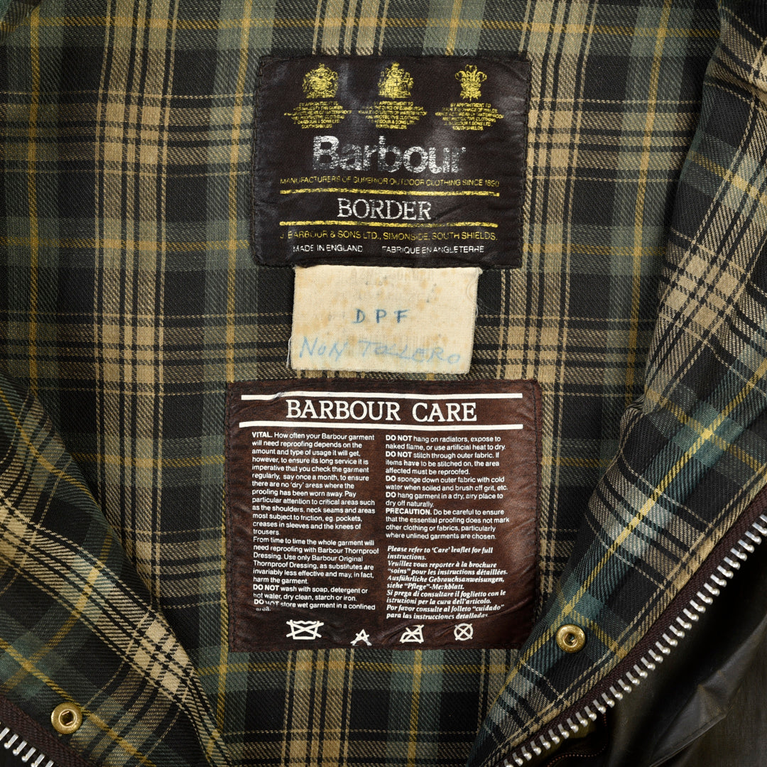 BARBOUR BORDER WAXED JACKET GREEN - XL/XXL