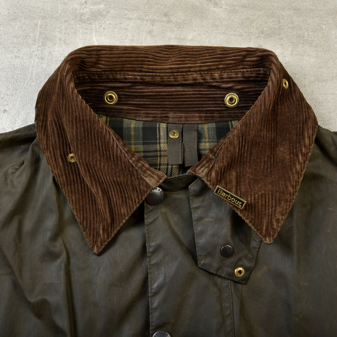 BARBOUR BORDER WAXED JACKET GREEN - XL/XXL