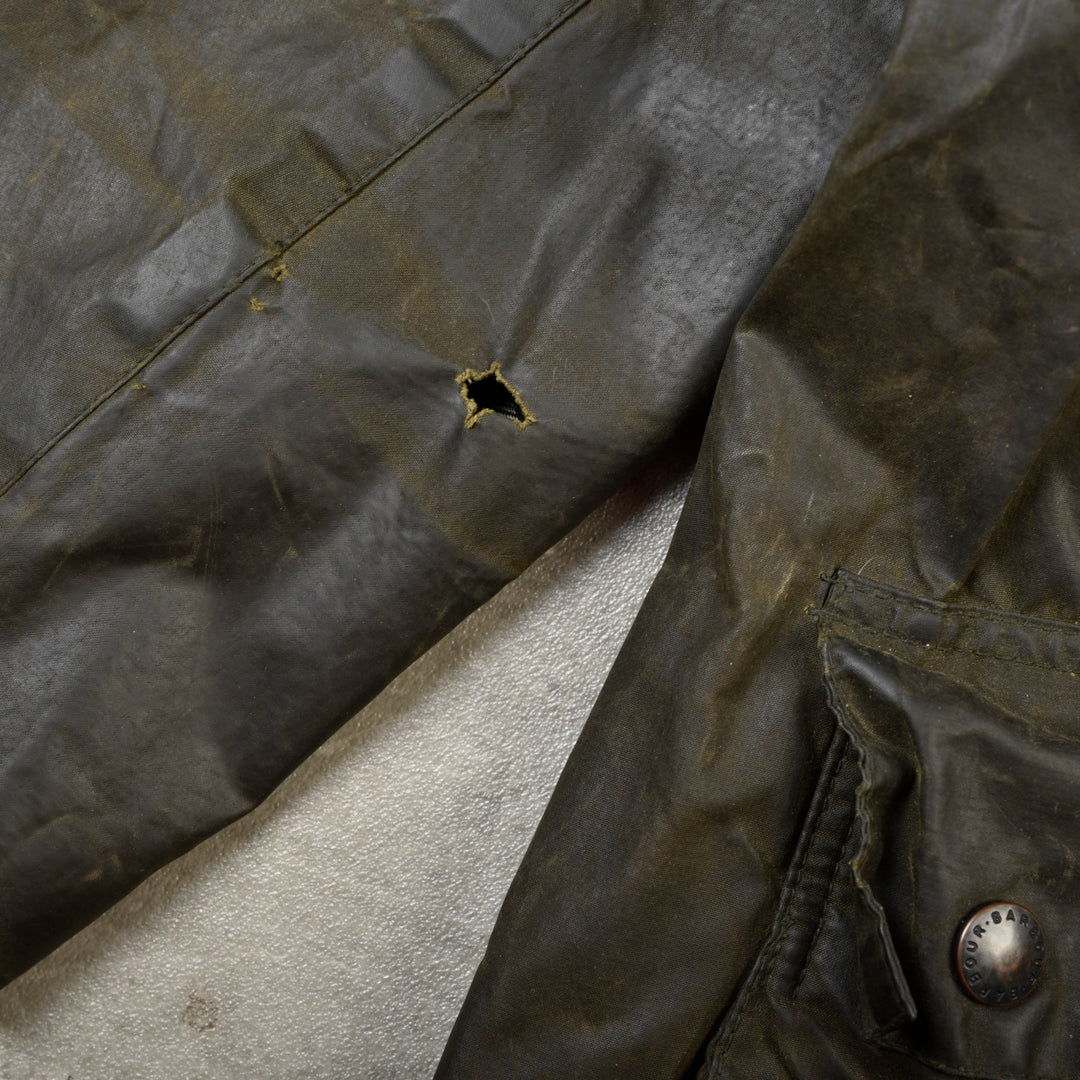 BARBOUR BORDER WAXED JACKET GREEN - XL/XXL