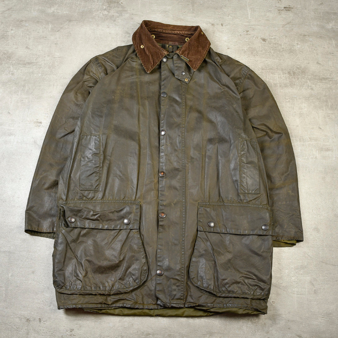 BARBOUR BORDER WAXED JACKET GREEN - XL/XXL
