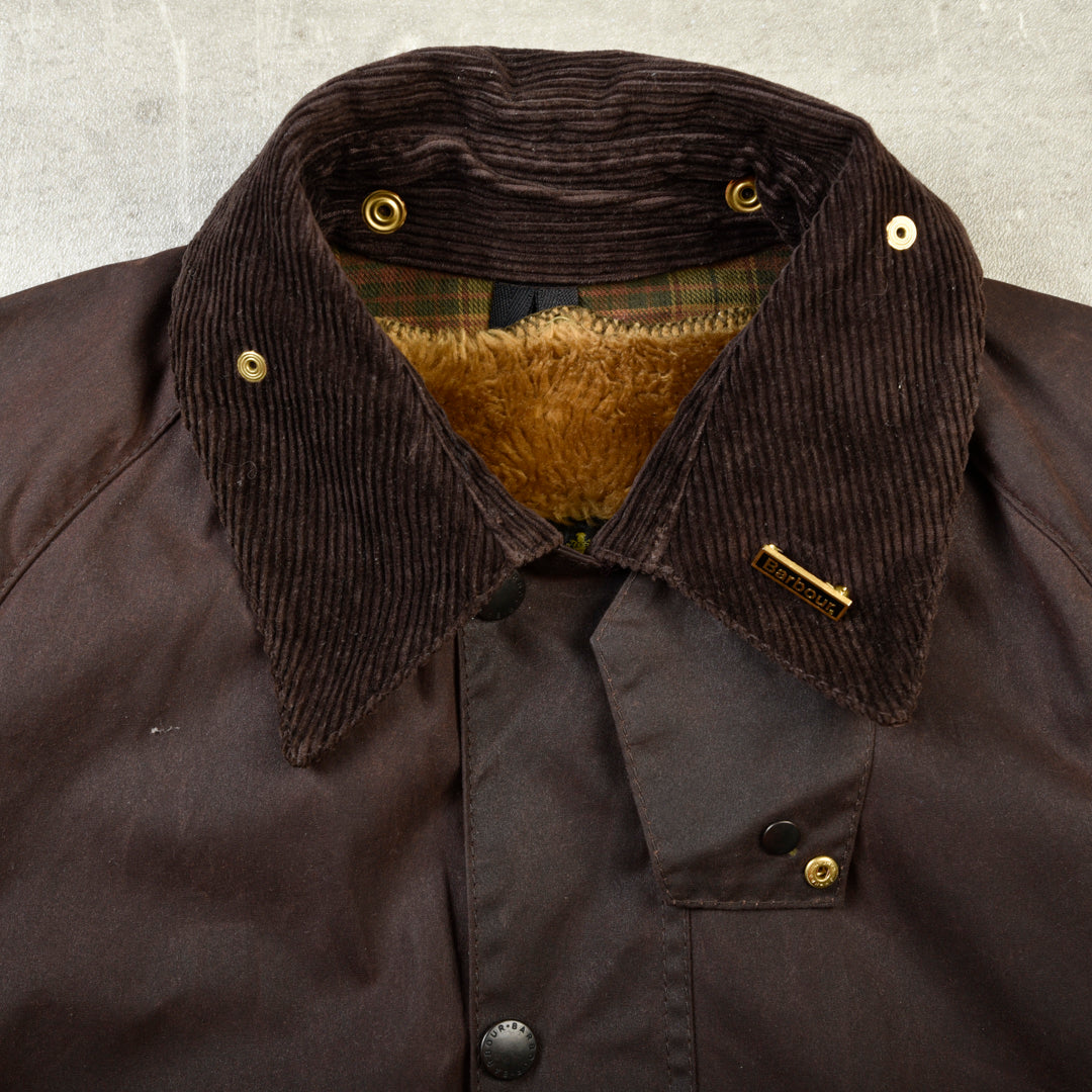 BEDALE WAXED JACKET BURGUNDY BROWN - S/M