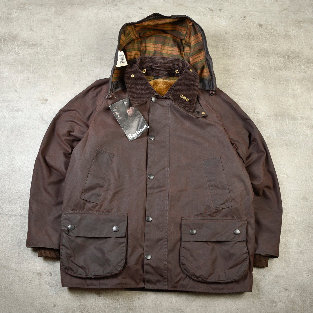 BEDALE WAXED JACKET BURGUNDY BROWN - S/M