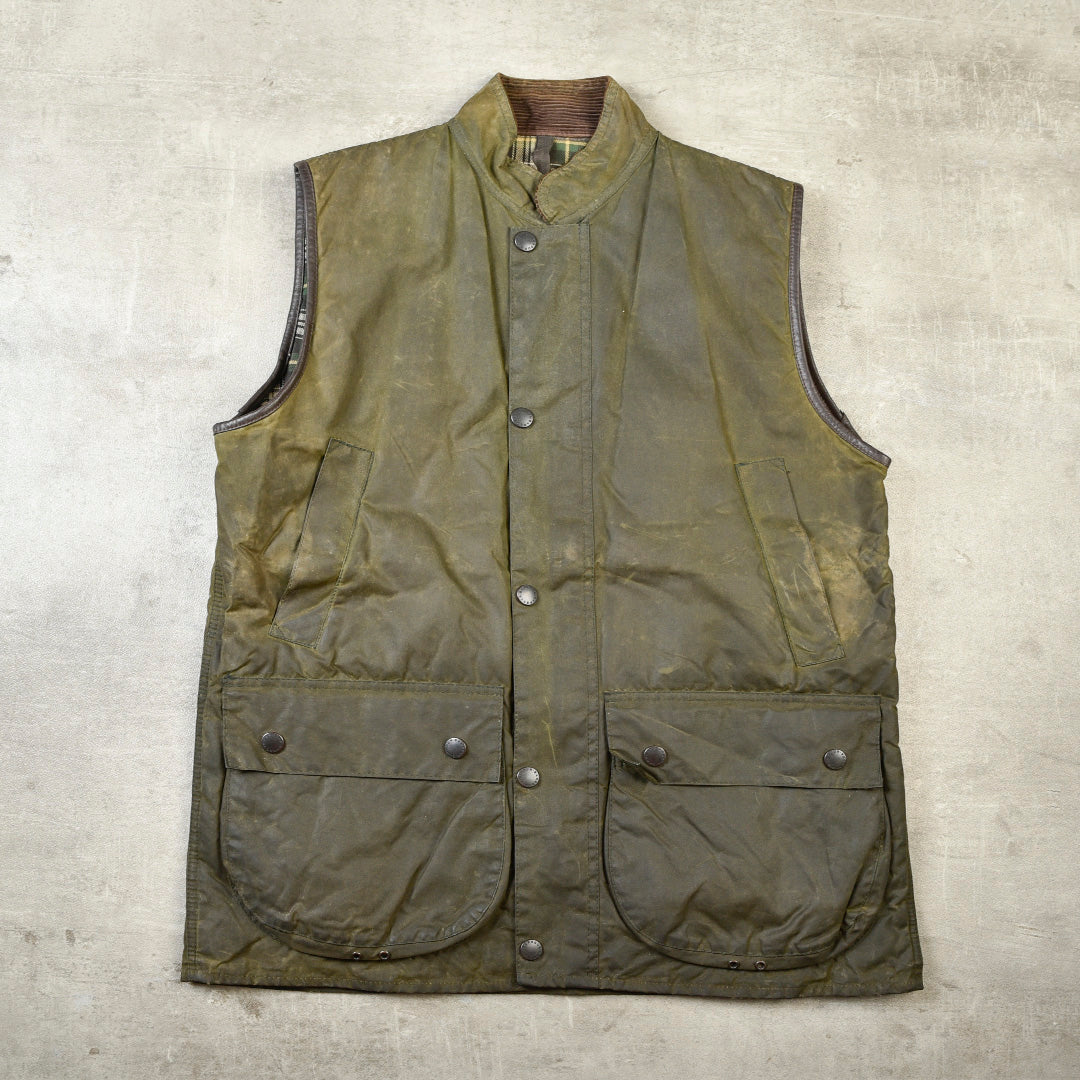 WESTMORLAND WAXED VEST GREEN - L/XL