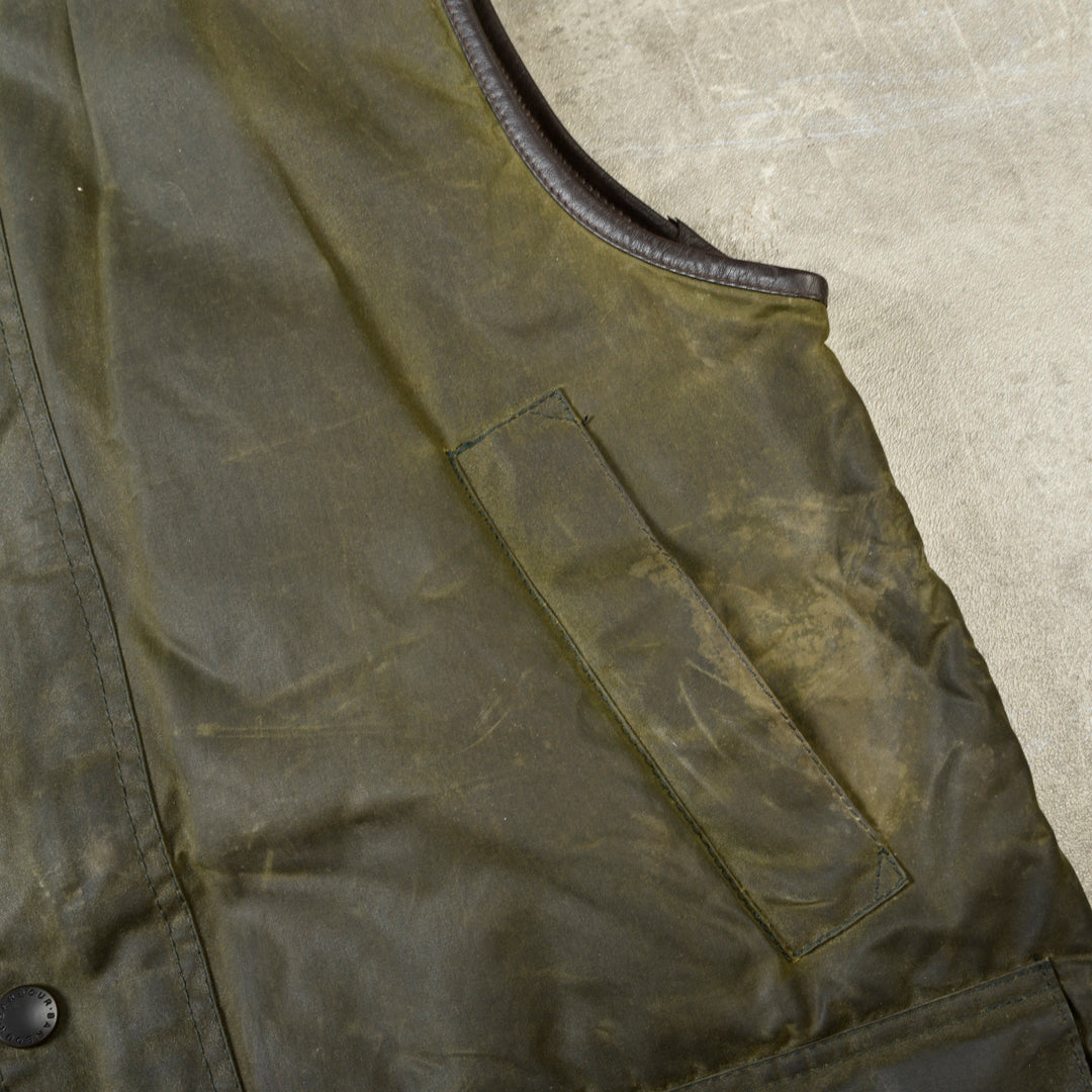 WESTMORLAND WAXED VEST GREEN - L/XL