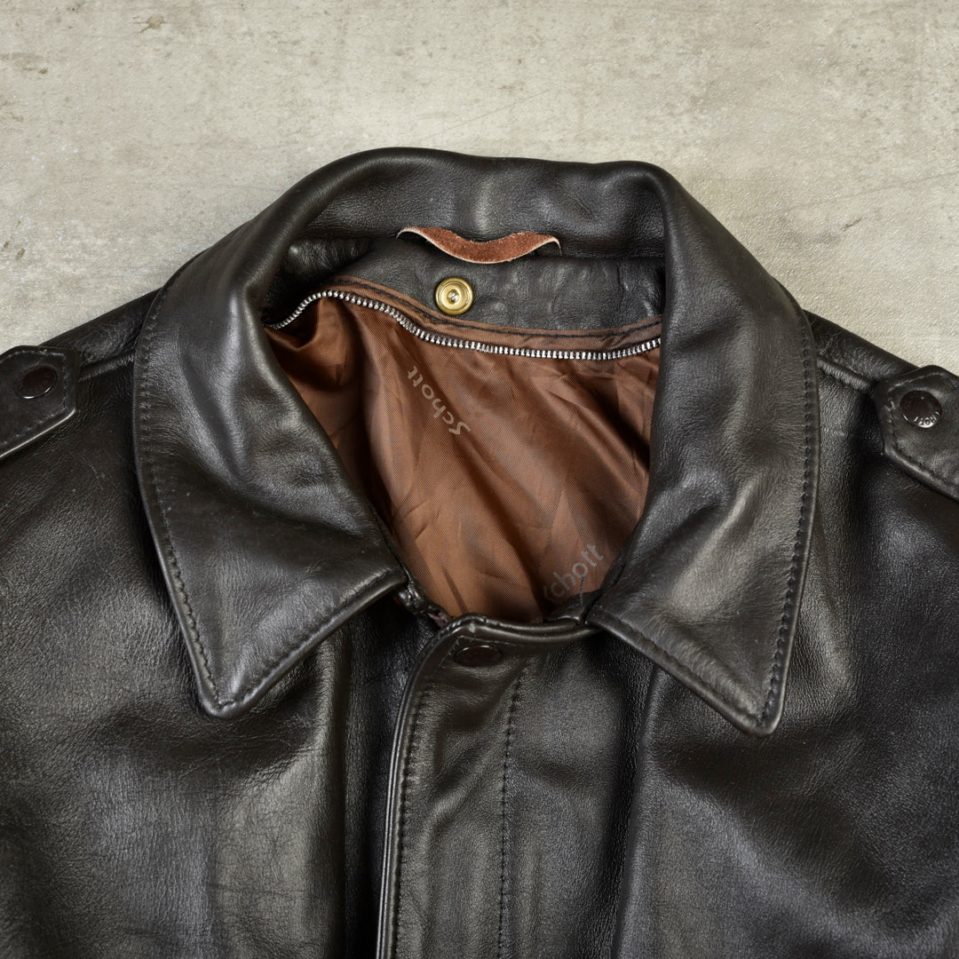 LEATHER G1 FLIGHT JACKET MADE IN USA 684SM BROWN - M/L