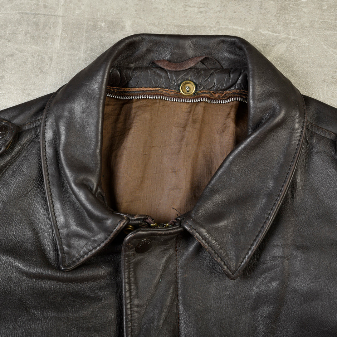 LEATHER G1 FLIGHT JACKET MADE IN USA BROWN - L/XL