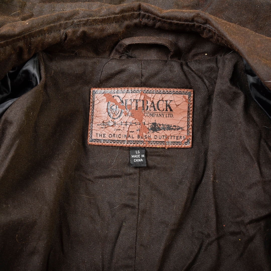 OUTBACK VINTAGE WAXED PARKA JACKET BROWN - L