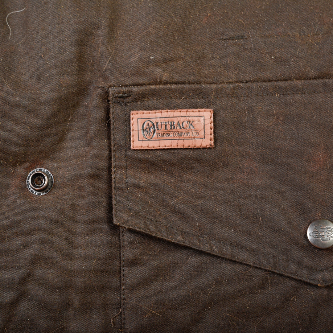 OUTBACK VINTAGE WAXED PARKA JACKET BROWN - L