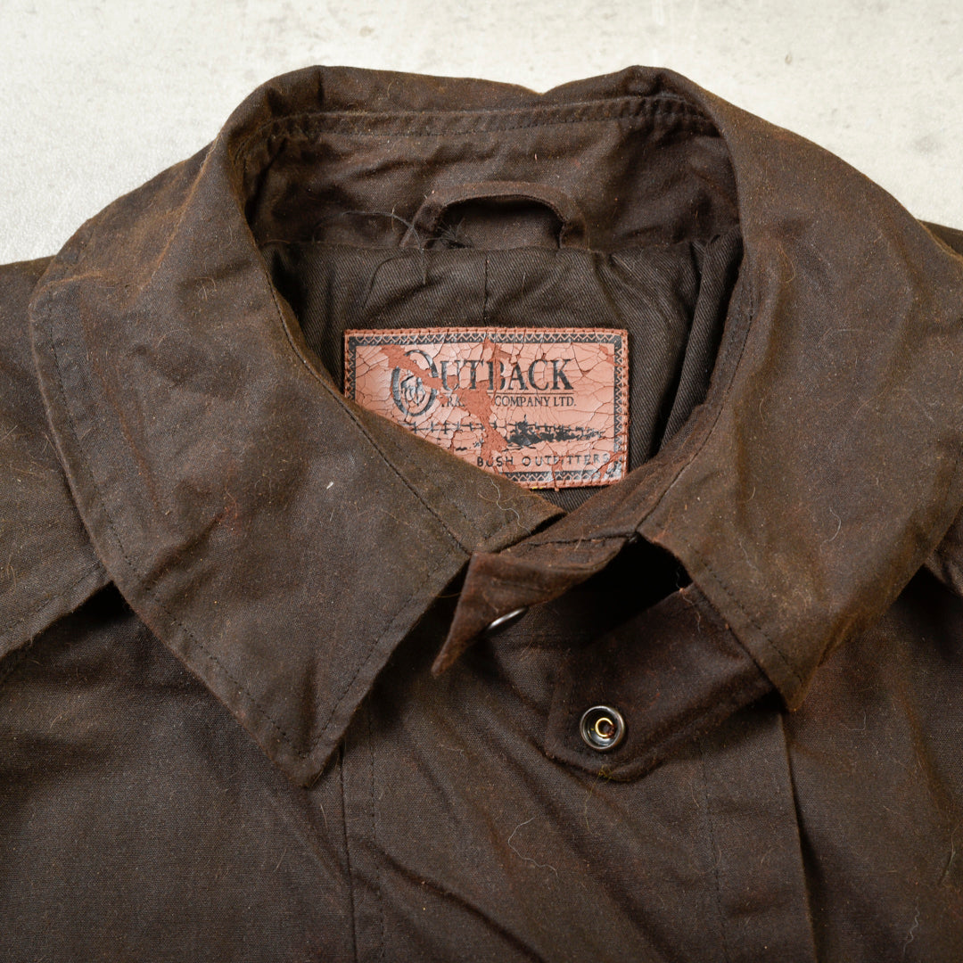 OUTBACK VINTAGE WAXED PARKA JACKET BROWN - L