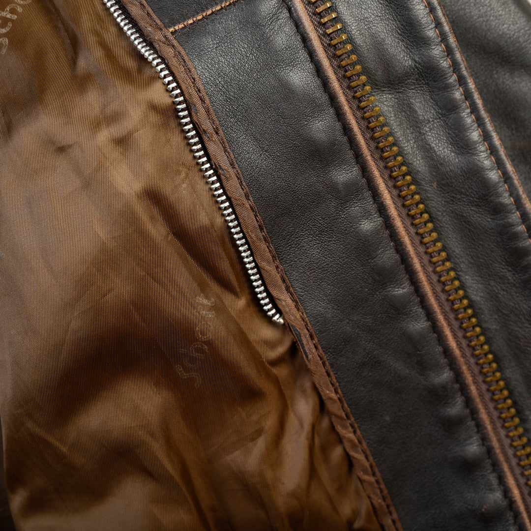 LEATHER G1 FLIGHT JACKET MADE IN USA BROWN - M/L