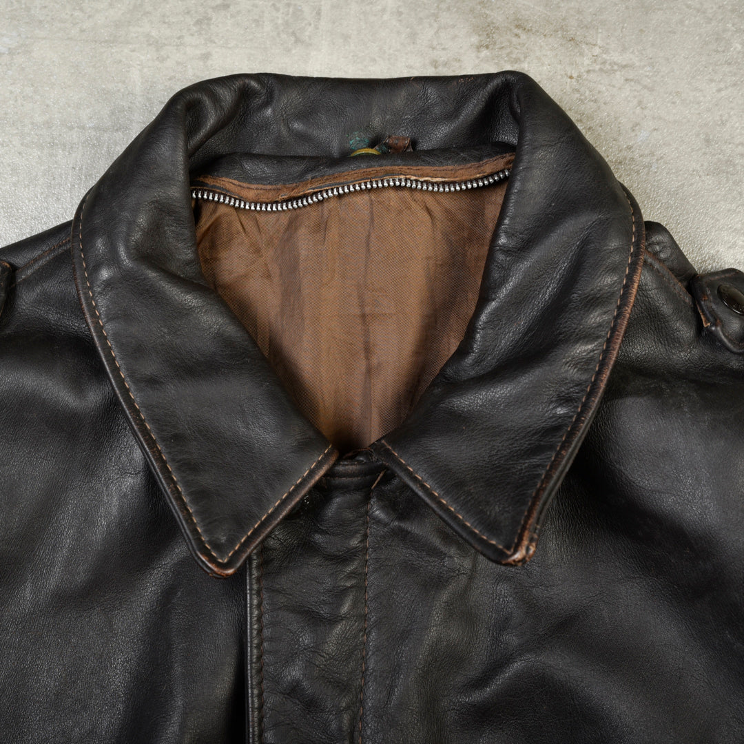 LEATHER G1 FLIGHT JACKET MADE IN USA BROWN - M/L