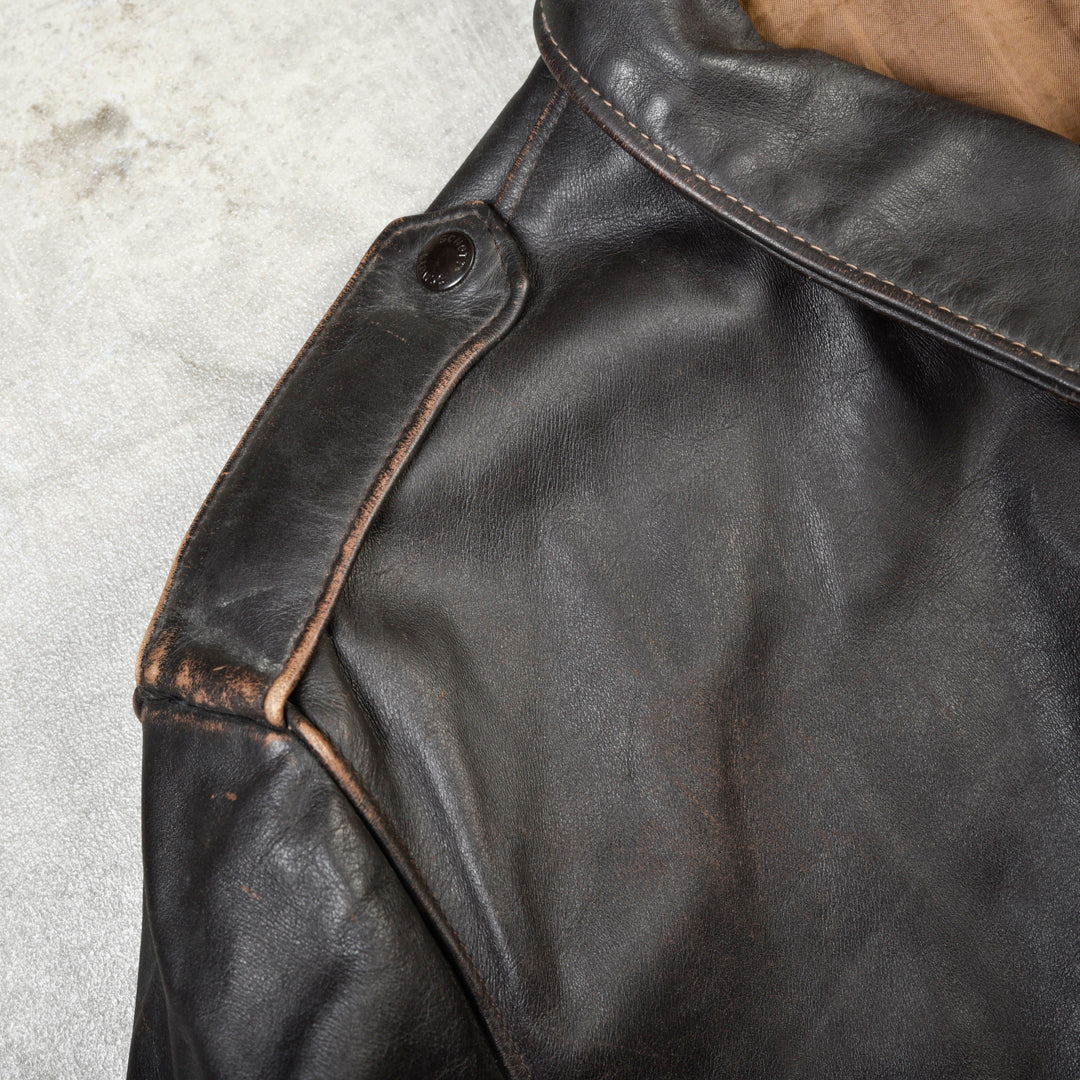 LEATHER G1 FLIGHT JACKET MADE IN USA BROWN - M/L