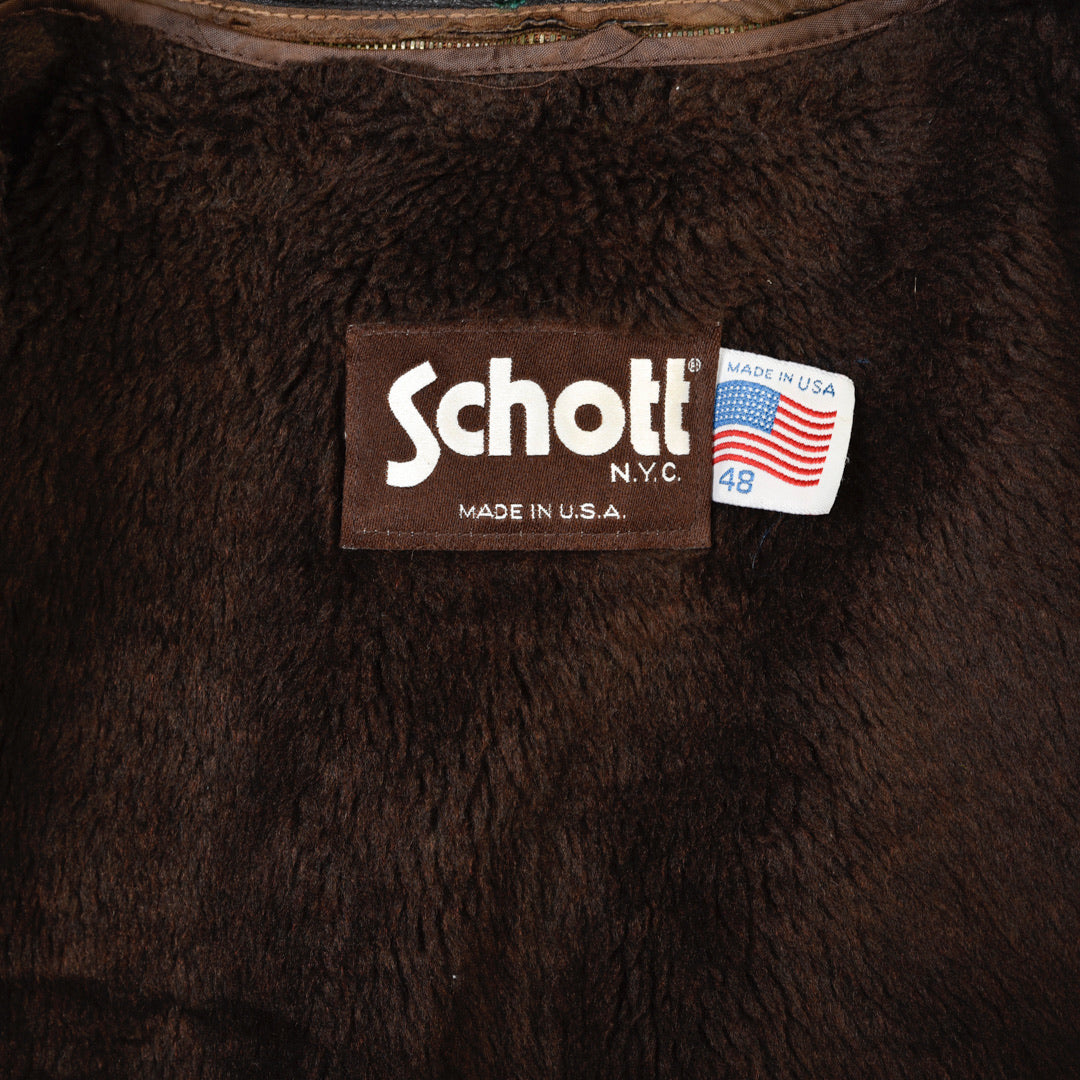 SCHOTT LEATHER G1 FLIGHT JACKET MADE IN USA BROWN - M/L