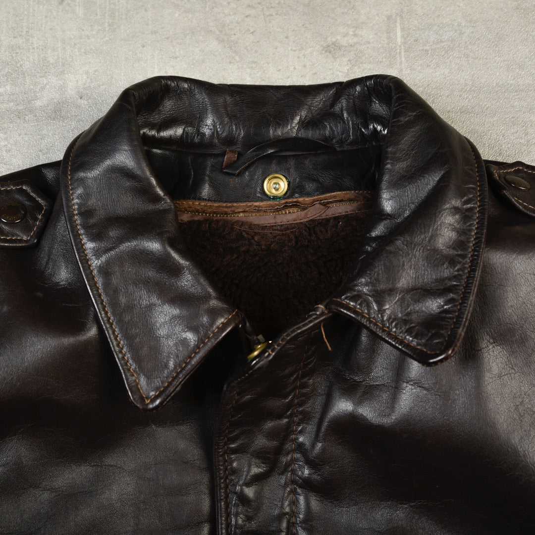 LEATHER G1 FLIGHT JACKET MADE IN USA BROWN - M/L