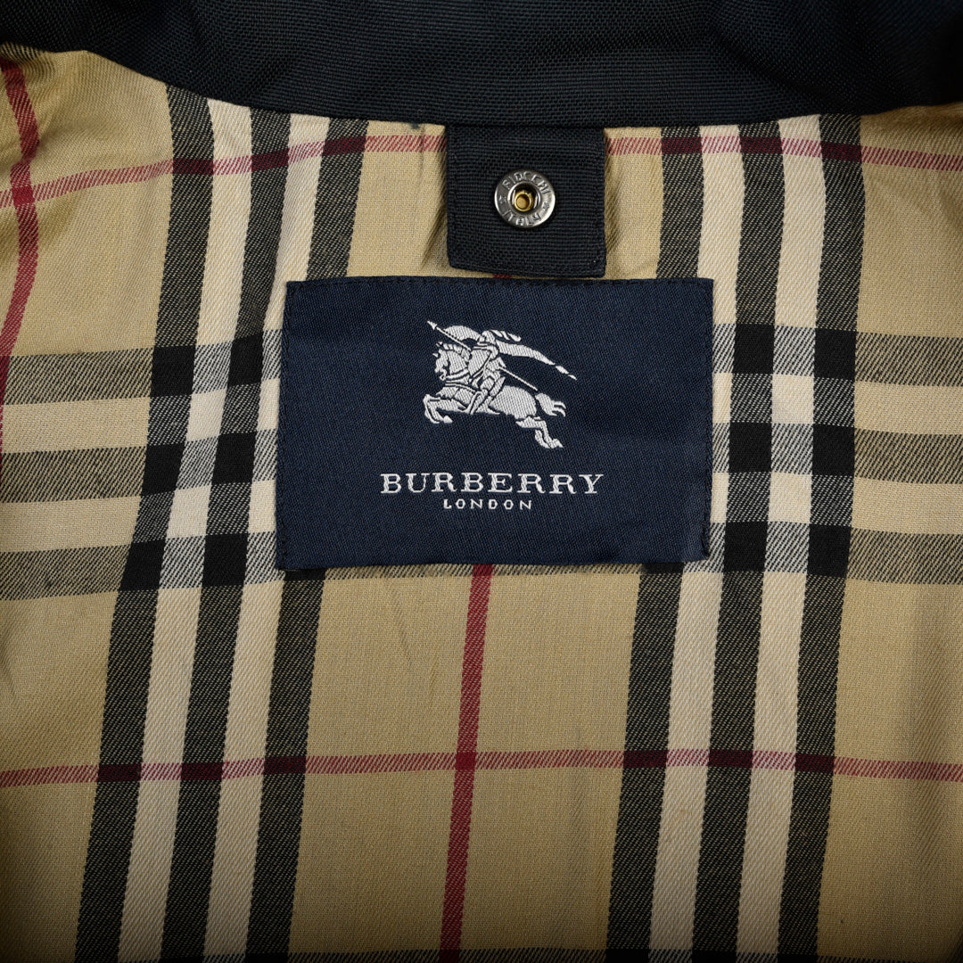 BURBERRY VINTAGE HEAVY COTTON COAT BLUE - L/XL