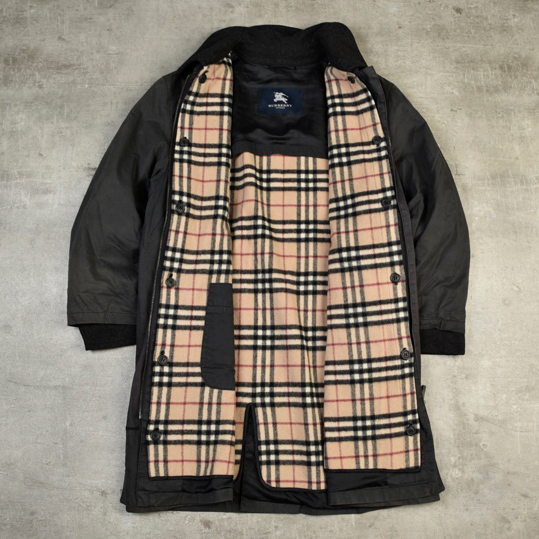 BURBERRY WOOL LINED COAT ANTHRACITE - S/M