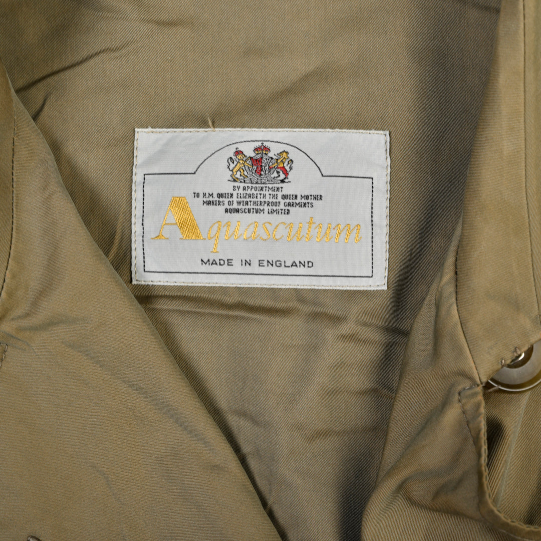 AQUASCUTUM DOUBLE BREAST TRENCH COAT BEIGE - L/XL